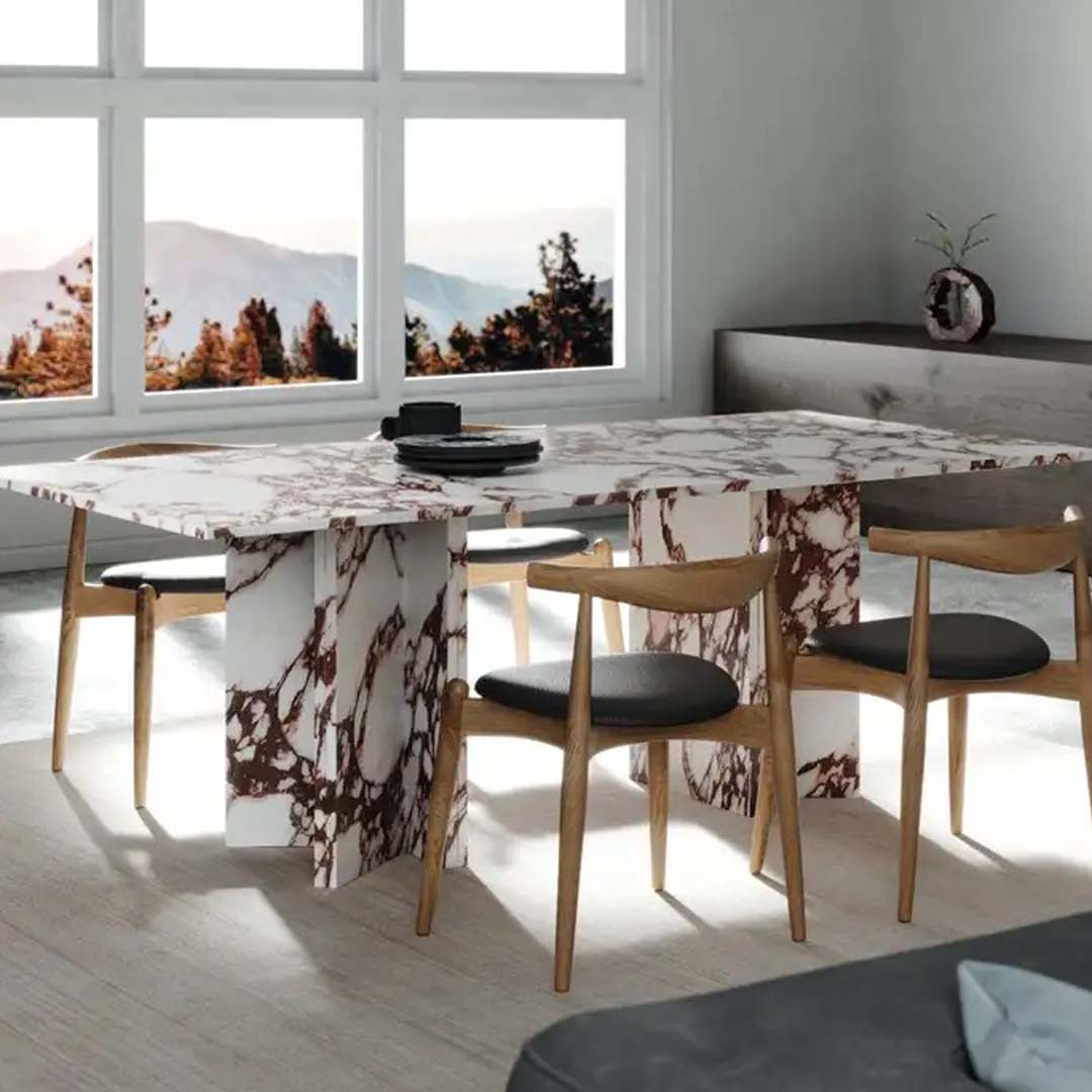 Bend Marble Dining Table For People