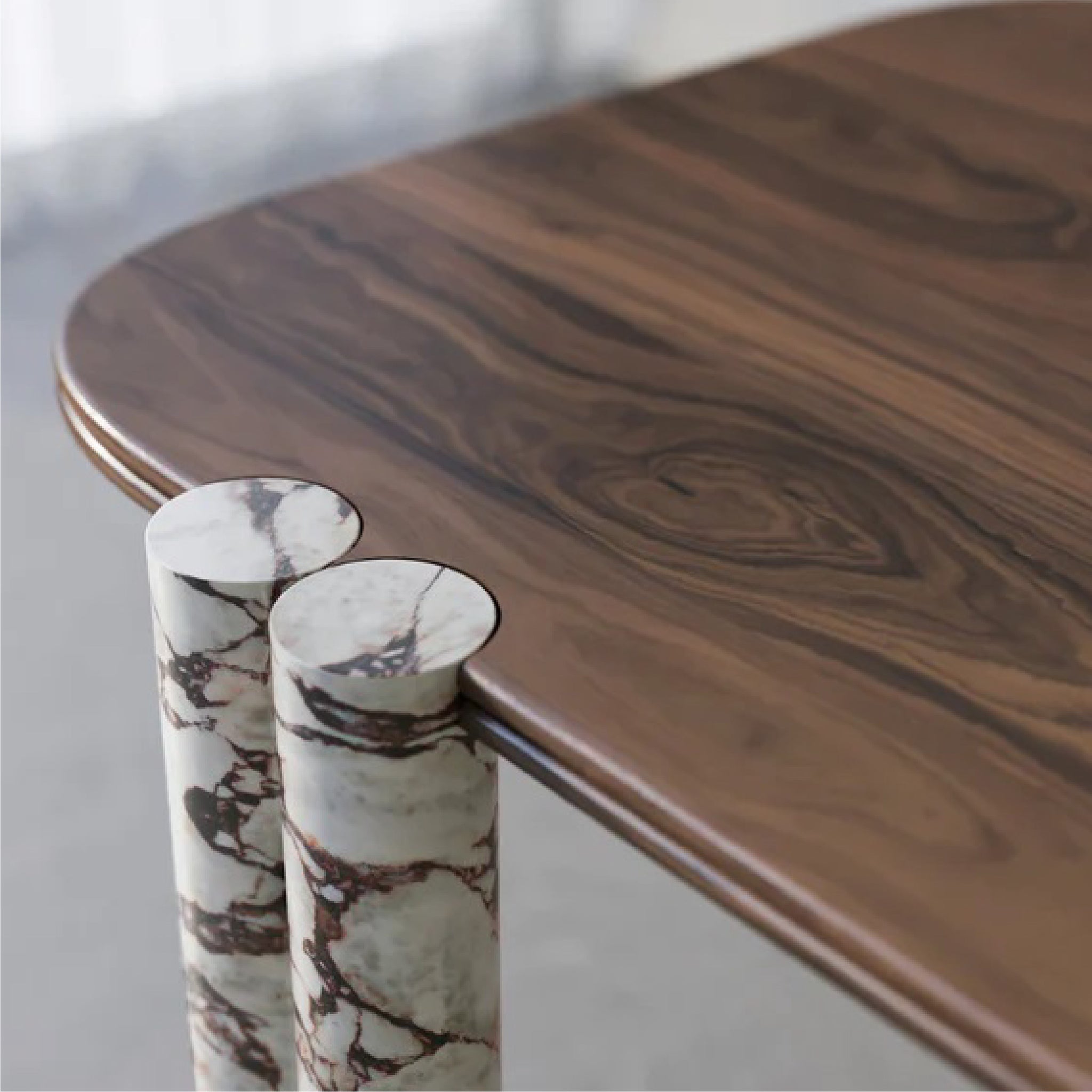 Zania Dining Table with Marble Legs