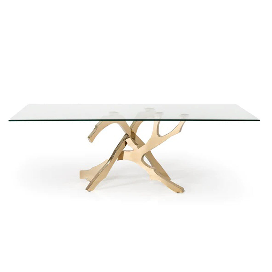 Long glass deals dining table