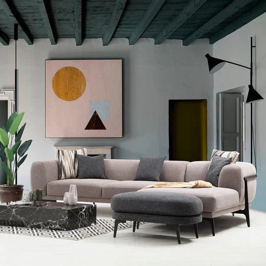 How to arrange the L-shaped sofa for the  living room