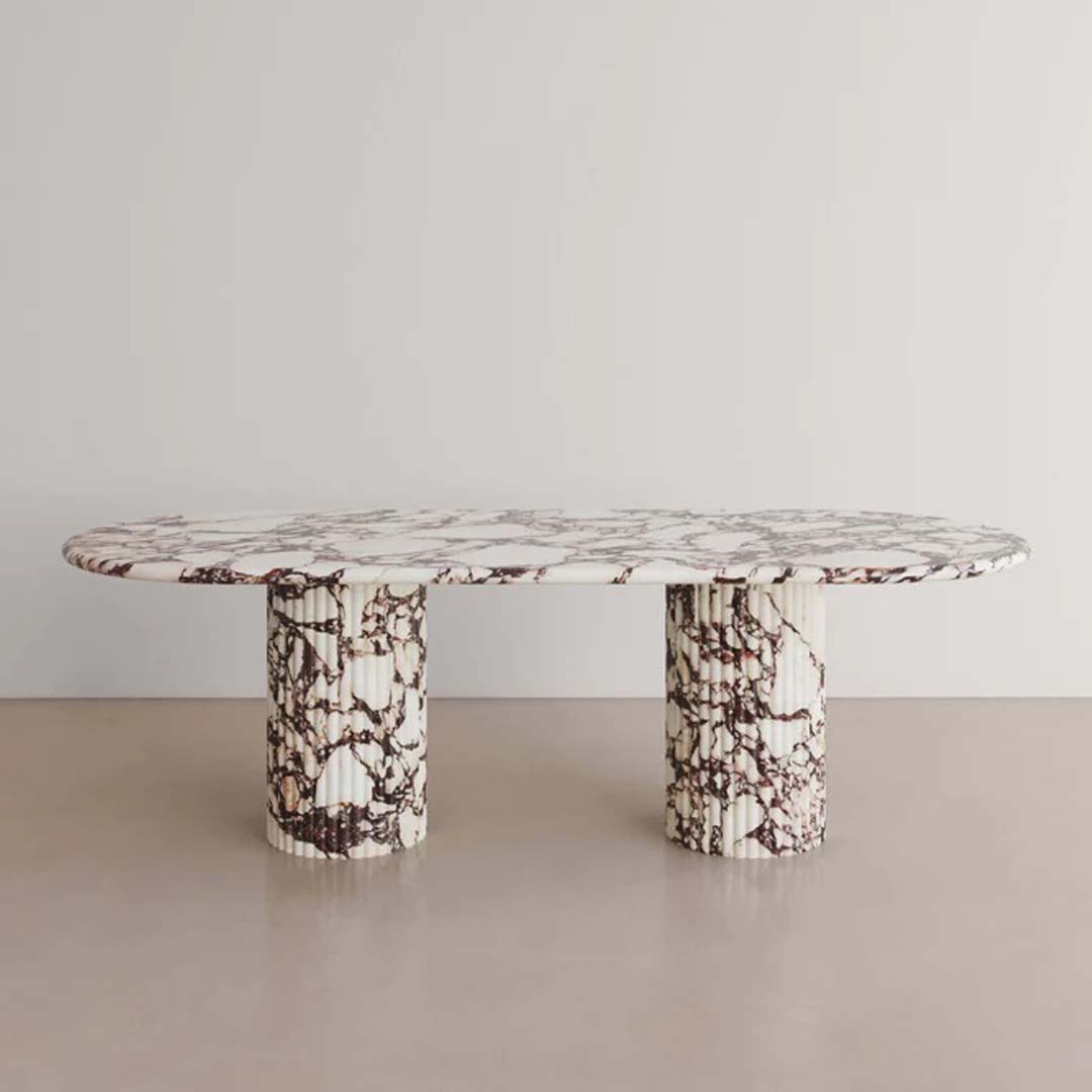 Natural Calacatta Viola Marble Dining Table
