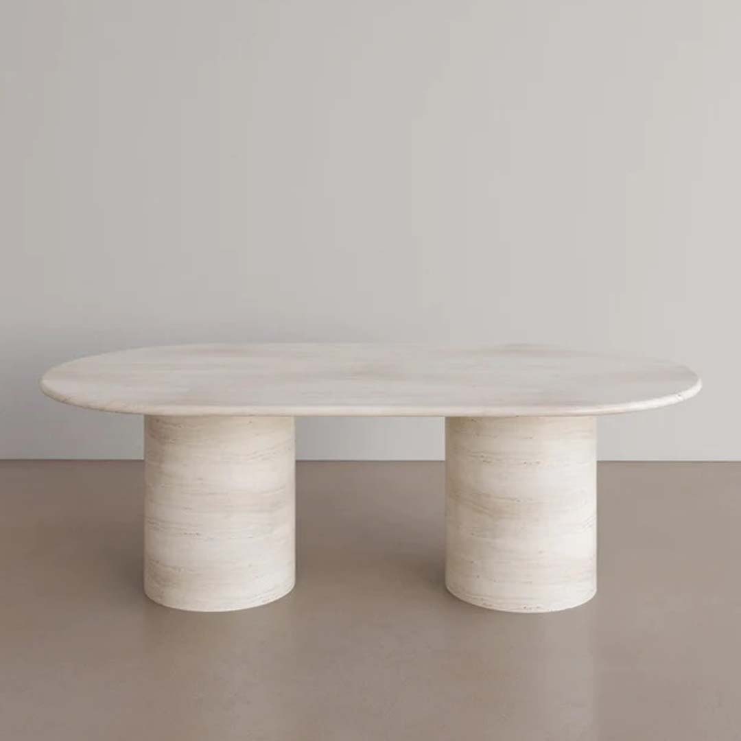 Miro Oval Travertine Coffee Table