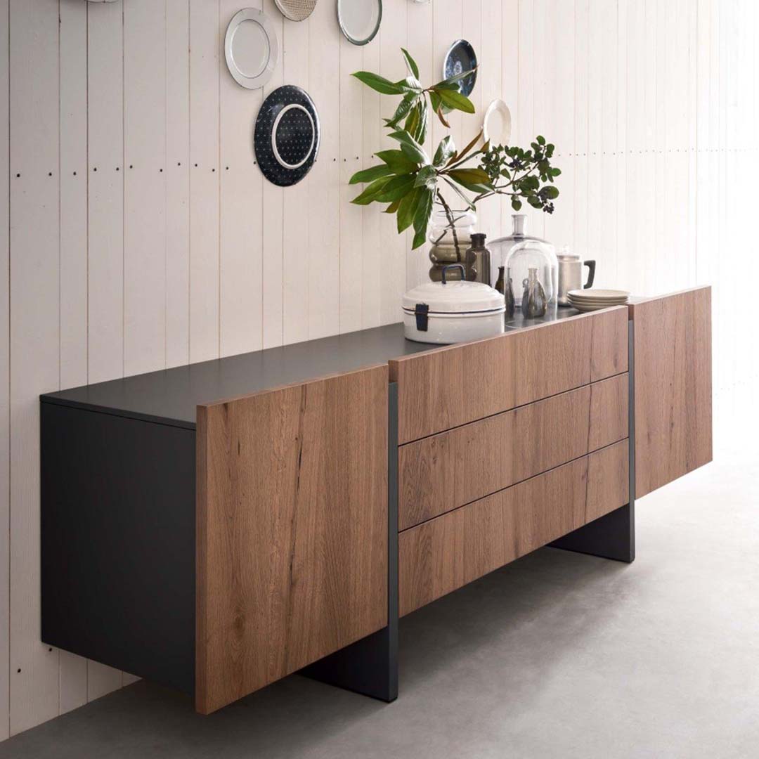 Brown Modern Wood Console Table  