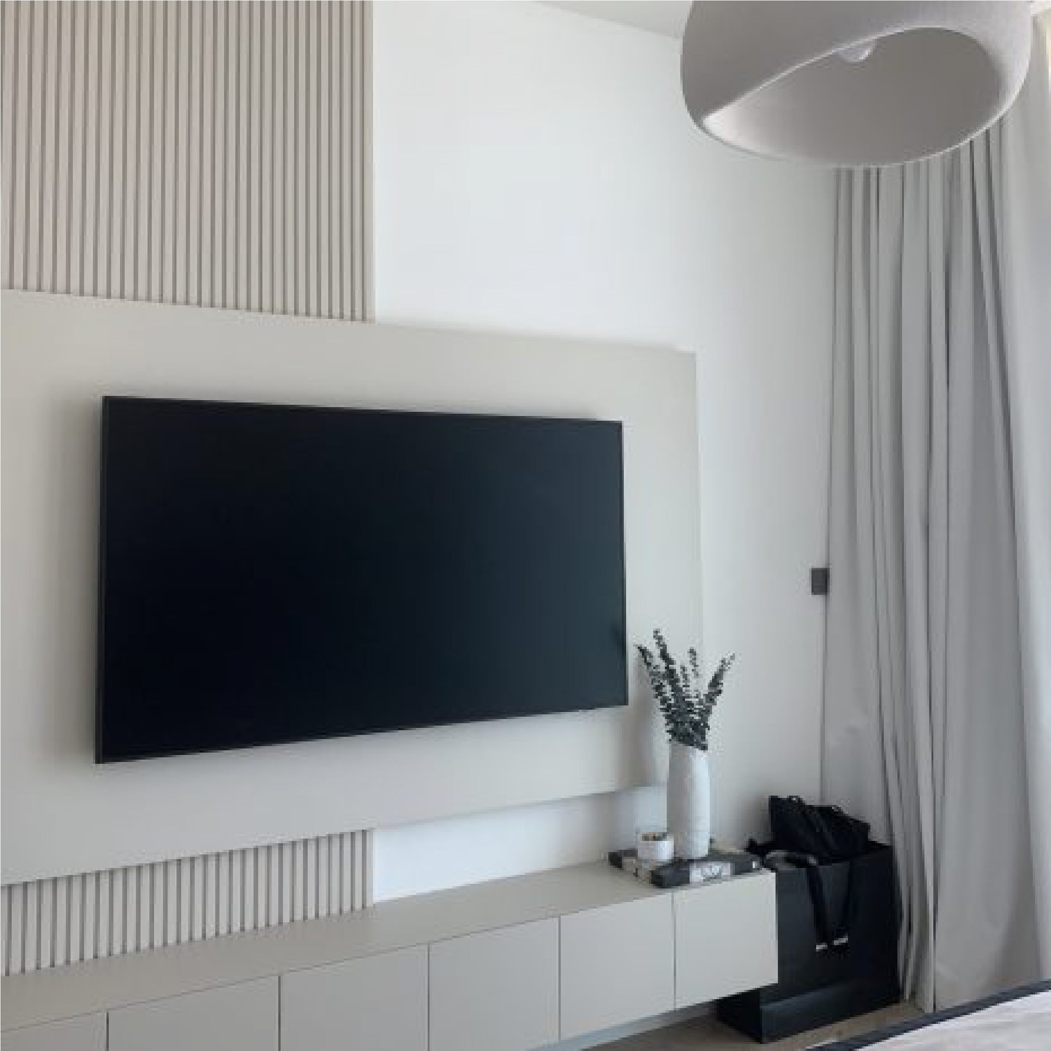 Floating TV Unit with Console in light