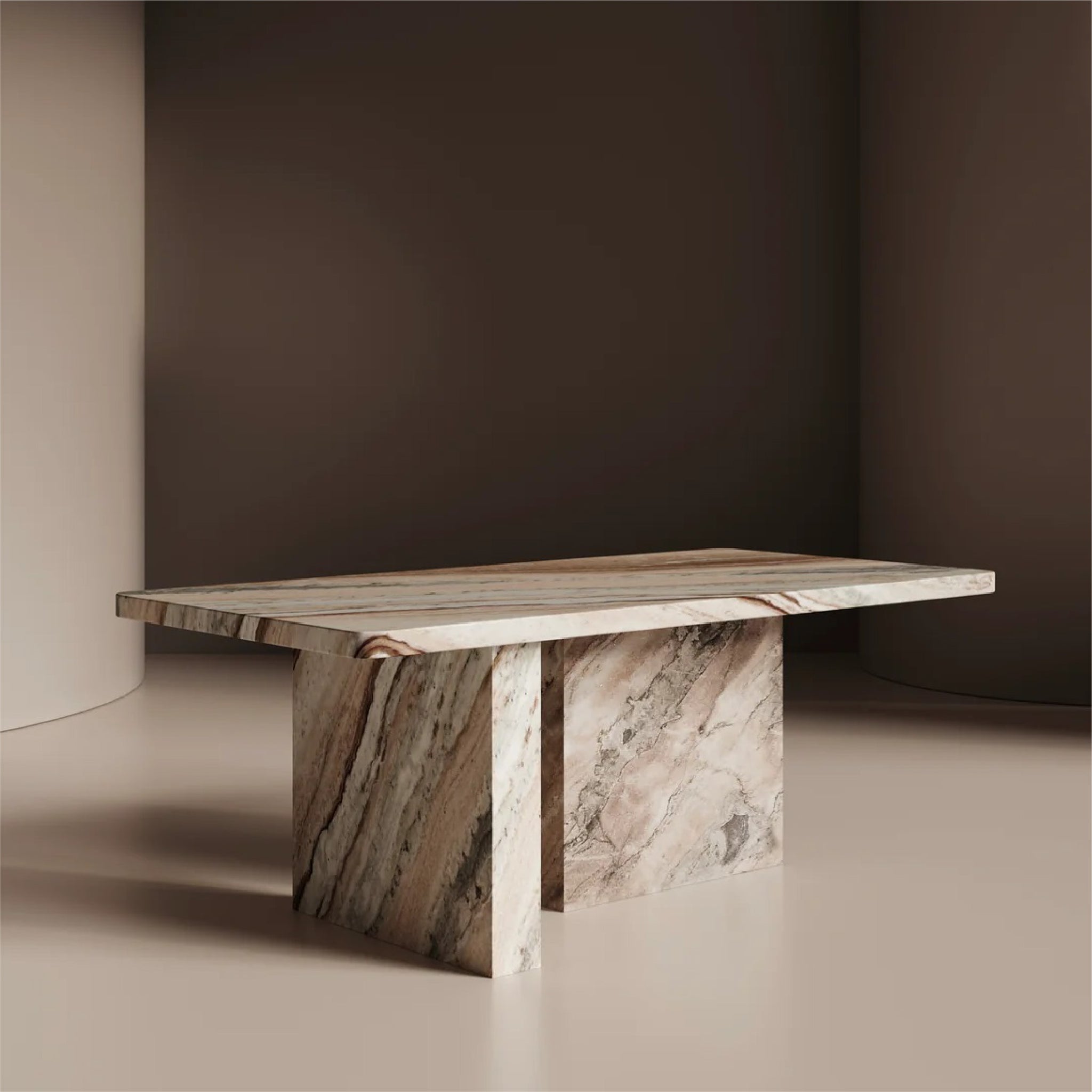 Brown Marble Coffee Table side view