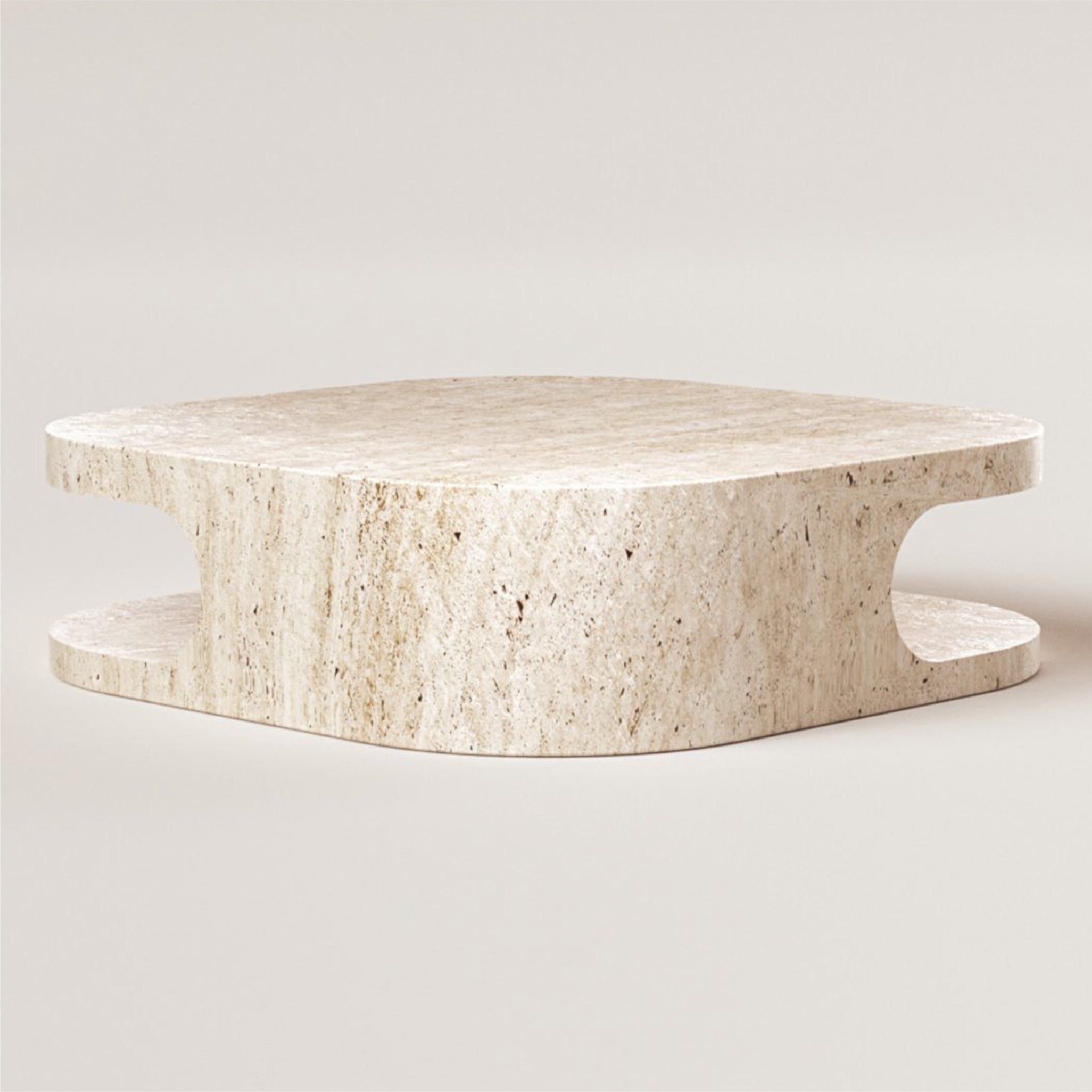 Monarch Travertine Marble Coffee Table back view