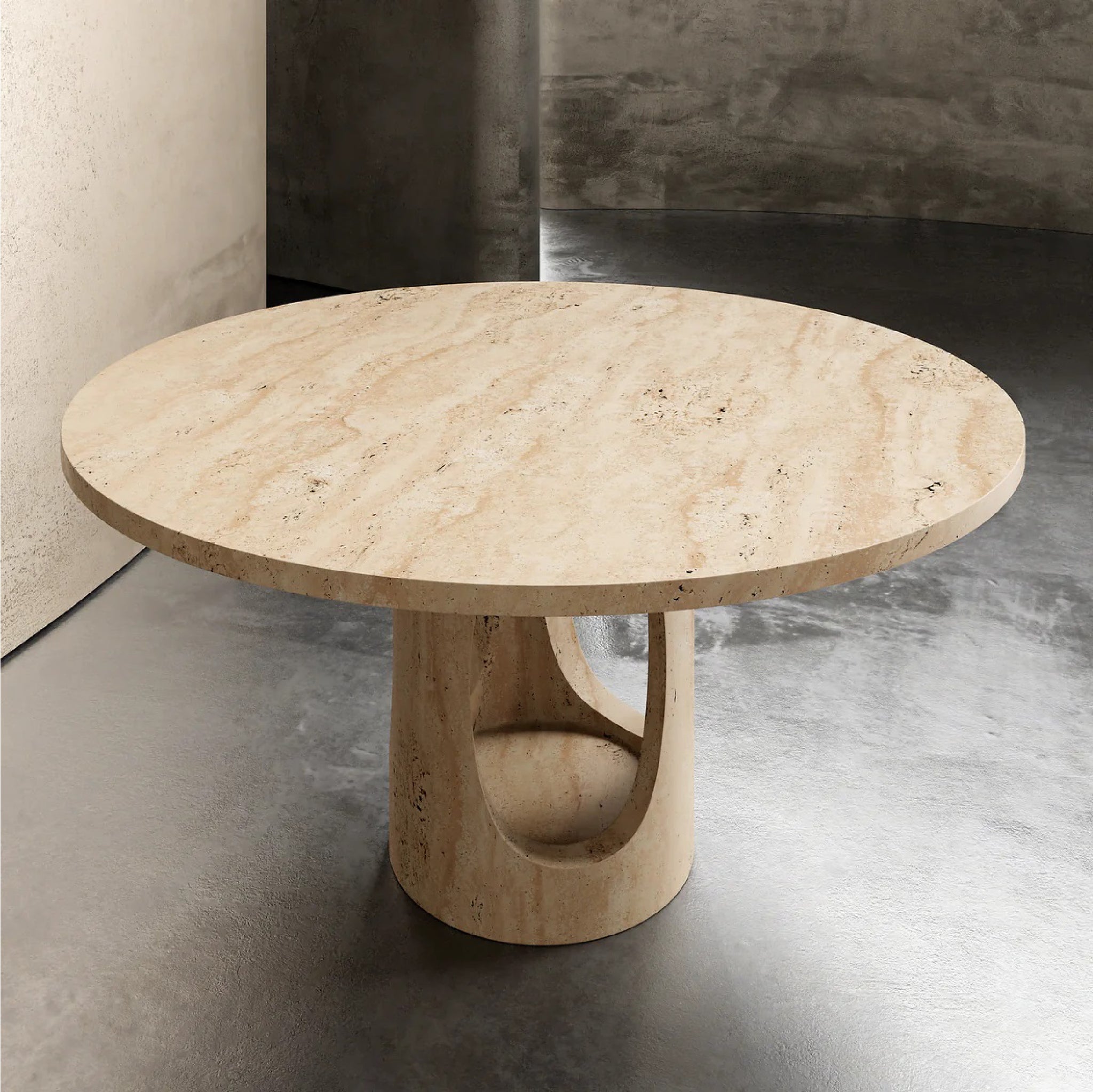 Modish Travertine Marble Dining Table