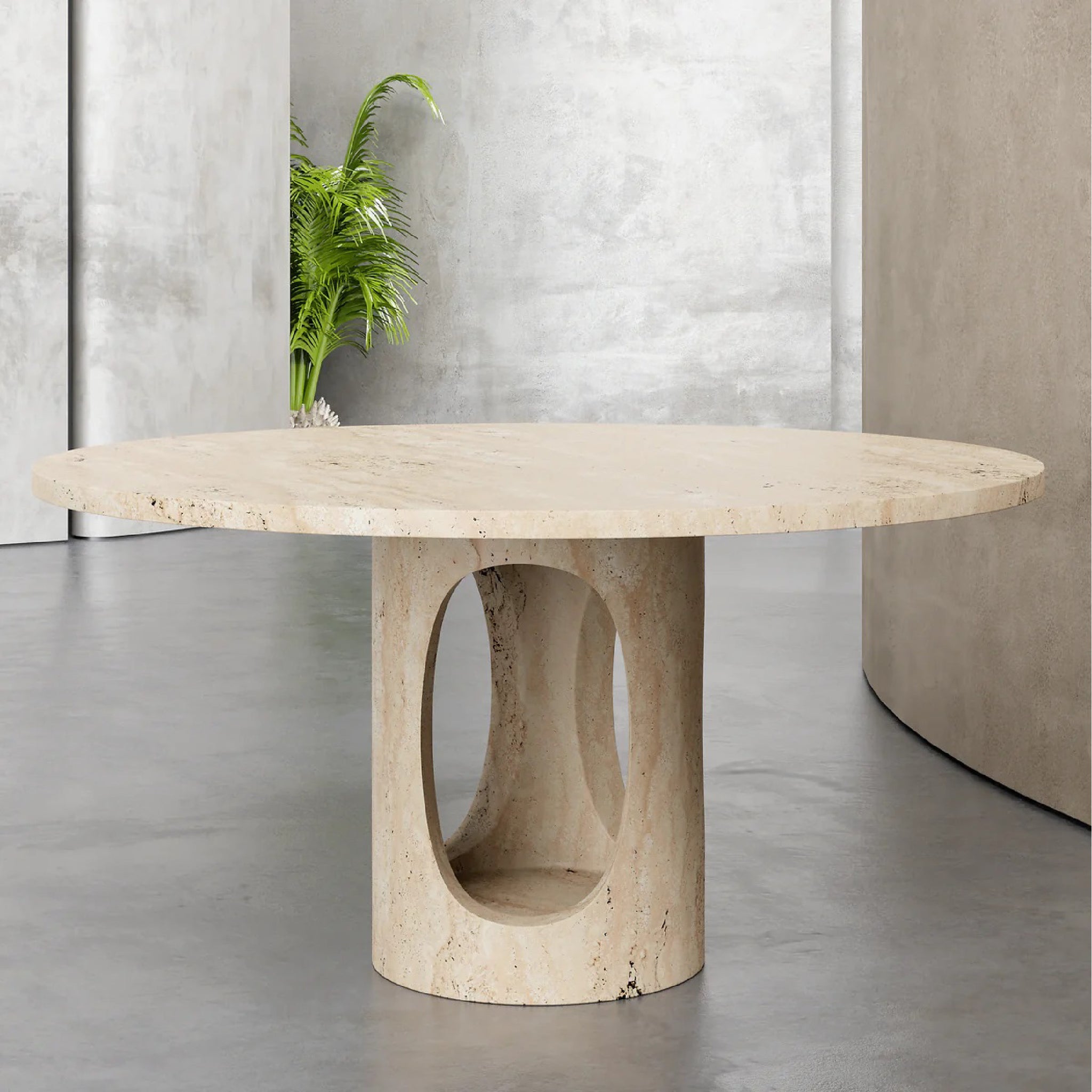 Modish Travertine Marble Dining Table