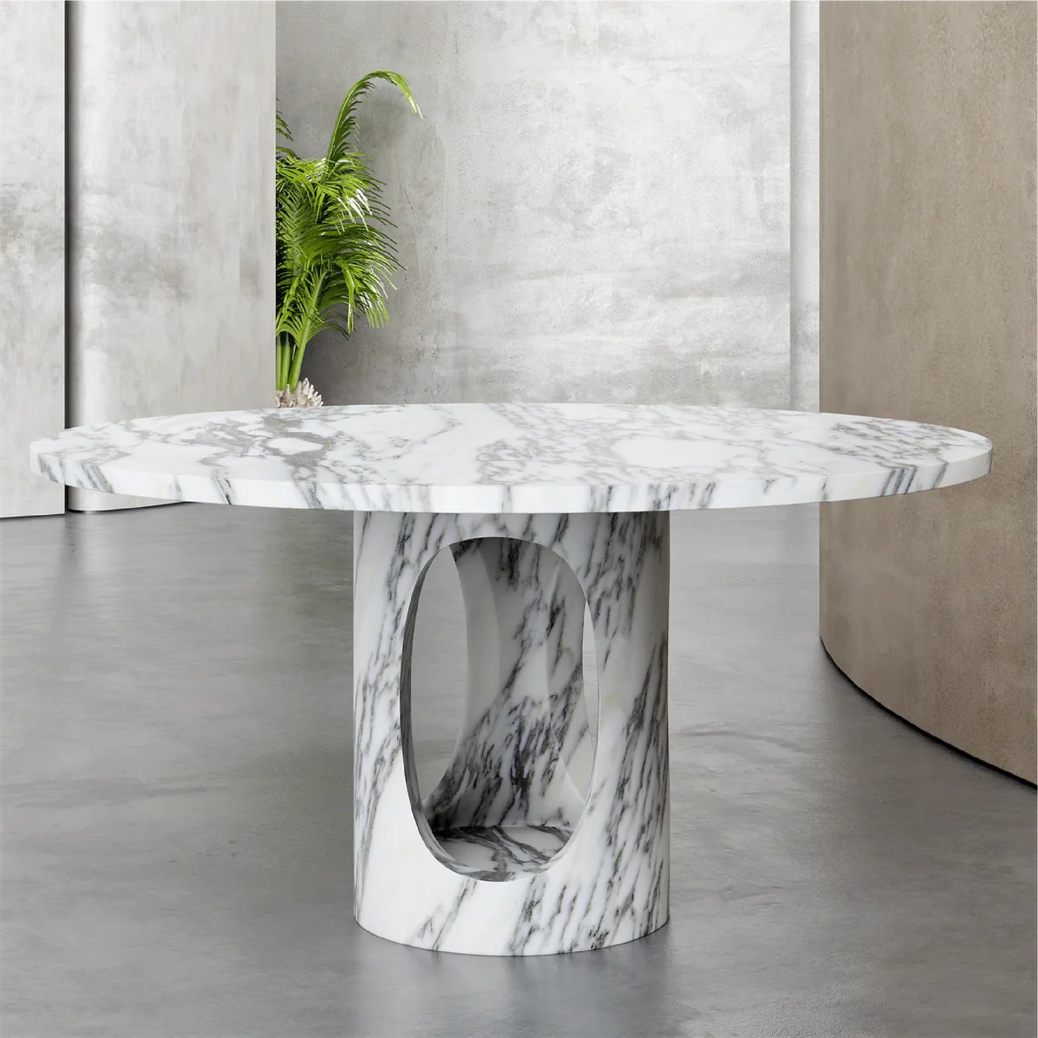 Modish Travertine Marble Dining Table