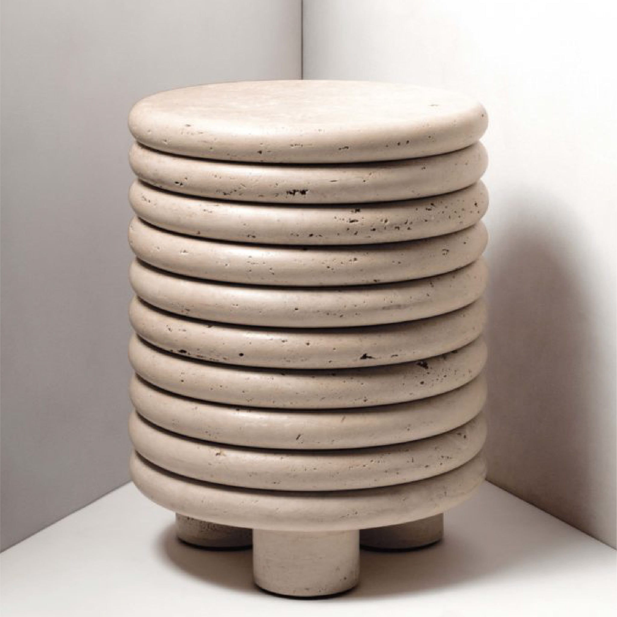 Irena Travertine Marble side table