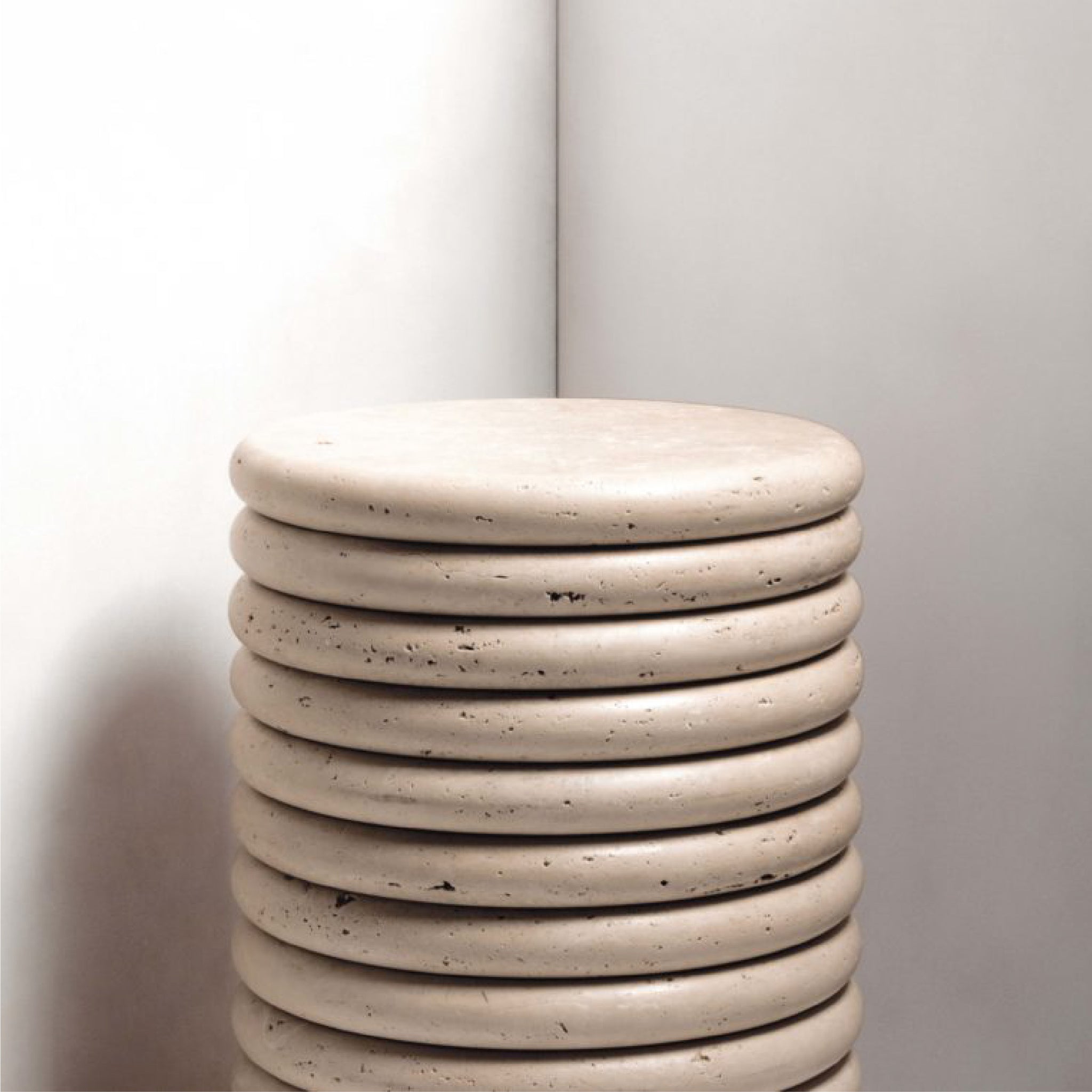 Irena Travertine Marble side table