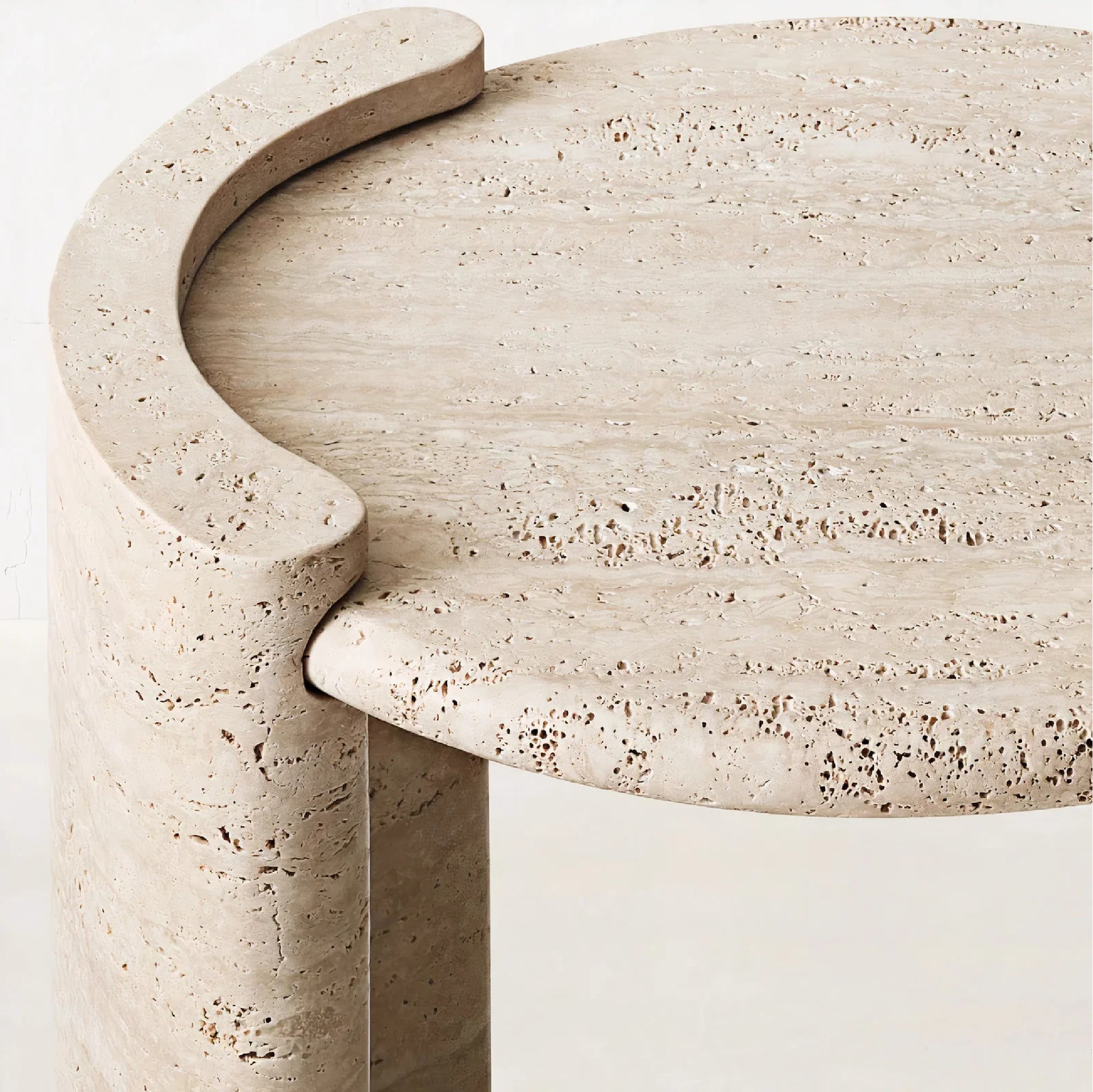 Gloas Travertine Marble Side Table