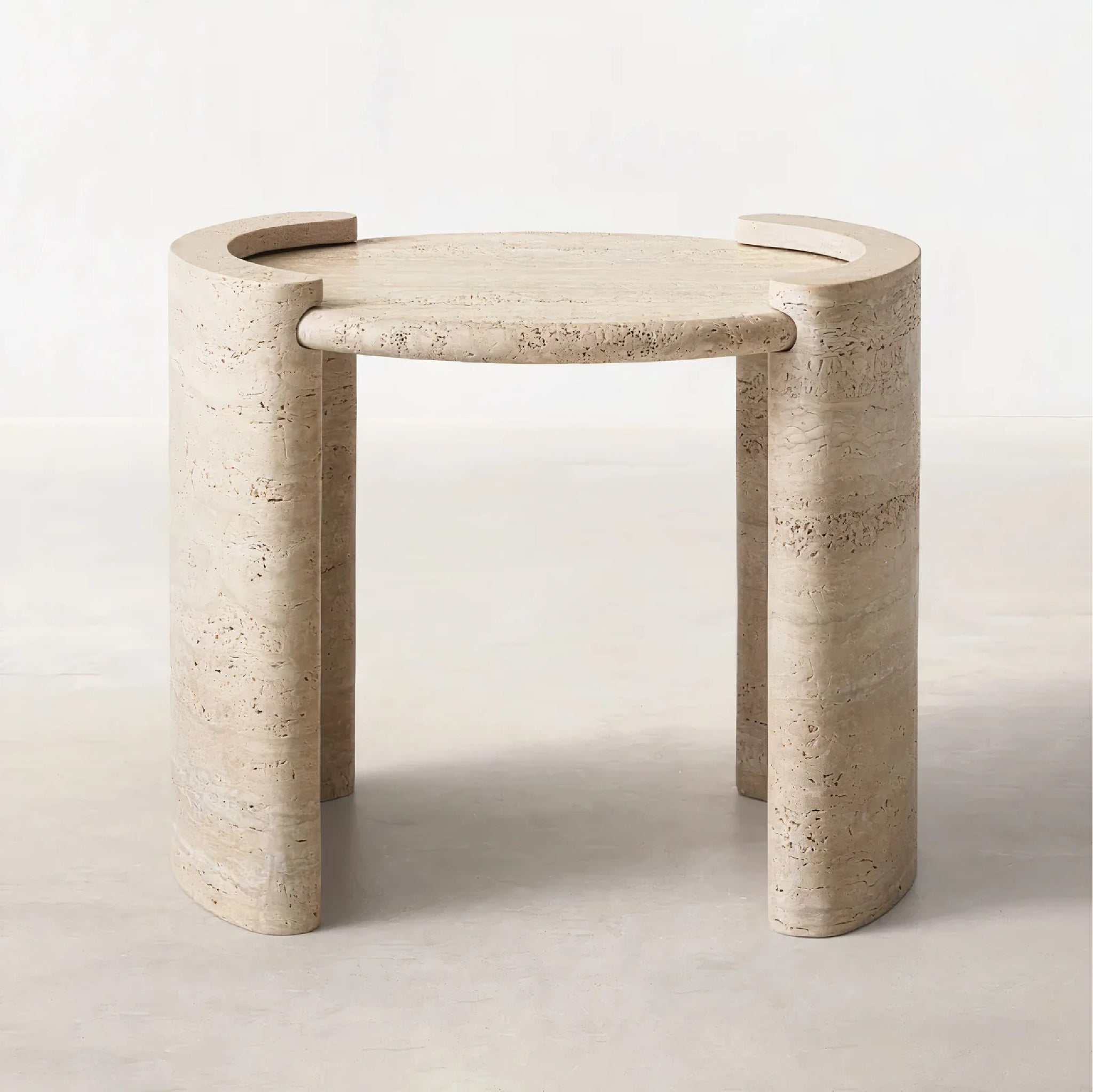Gloas Travertine Marble Side Table