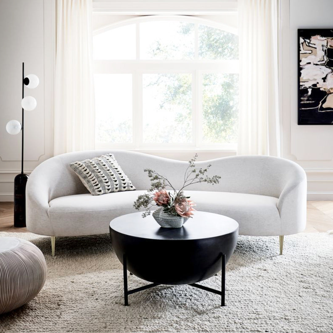 Crater White Designer Sofa Decorated Look