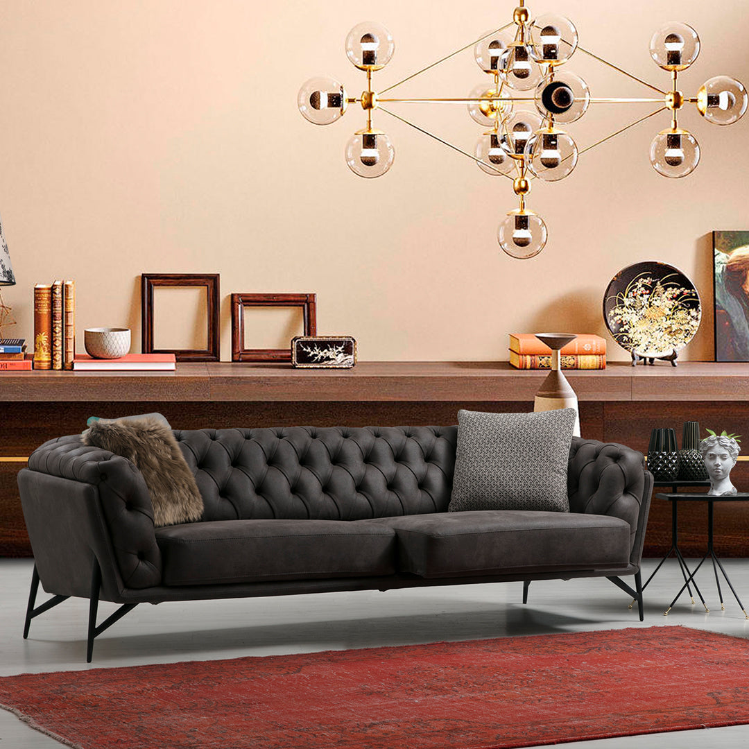 Spica 3 Seater Chesterfield Sofa Front View