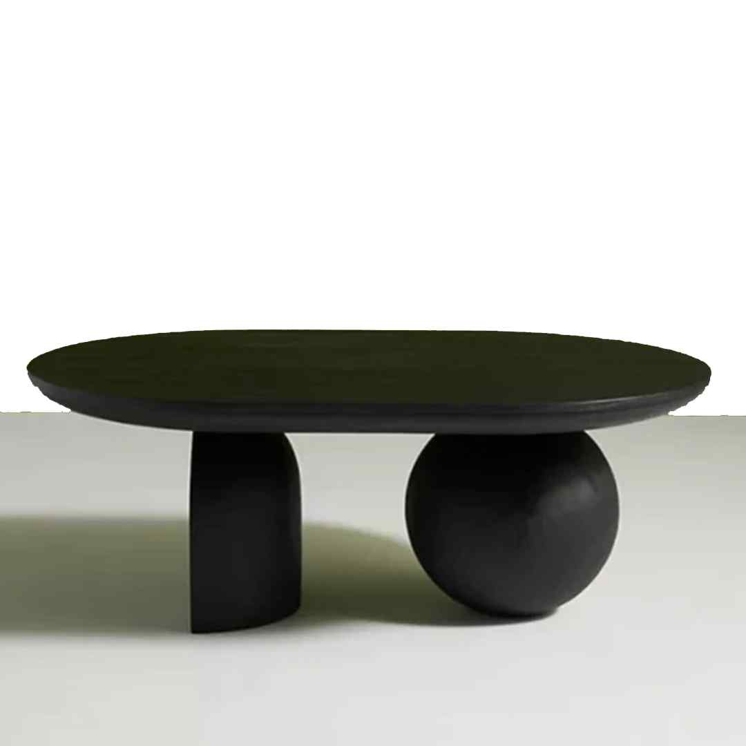 Black Sculptor Oval Coffee Table
