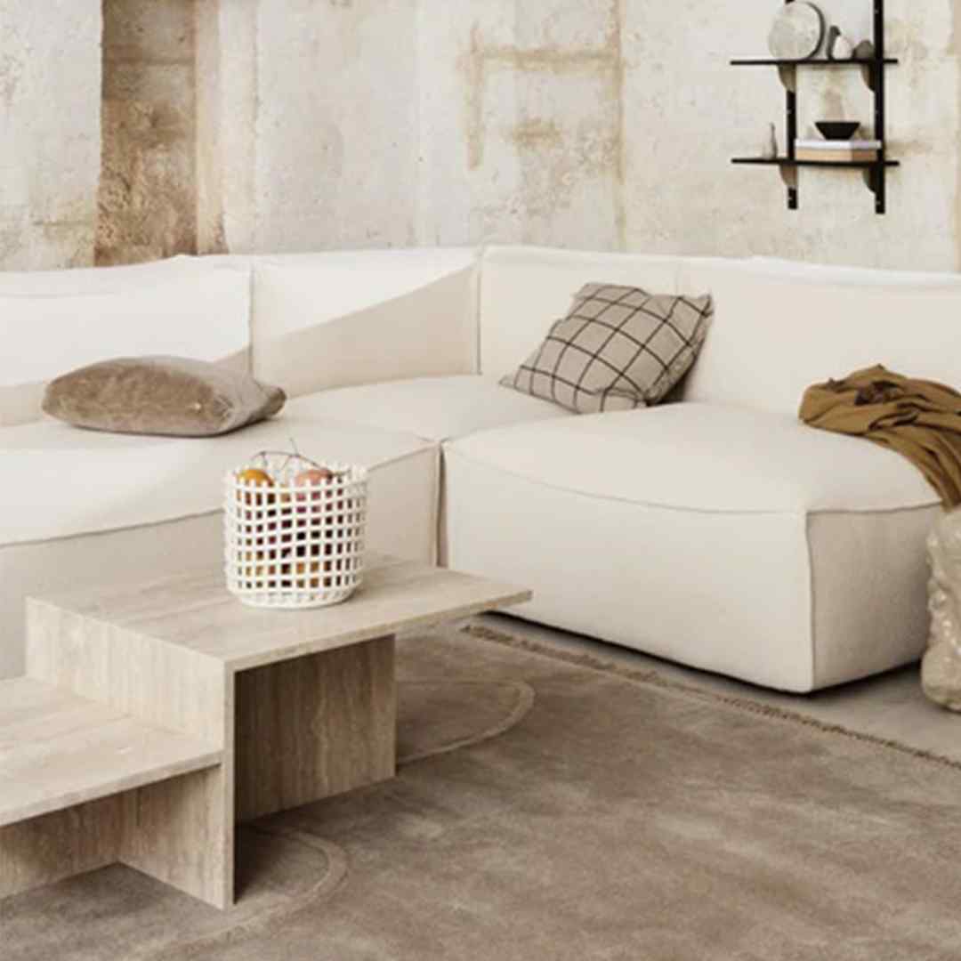 Melotte Low Travertine Coffee Table